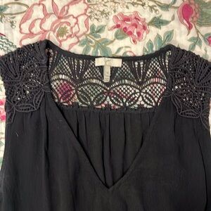 Joie black sleeveless v-neck blouse